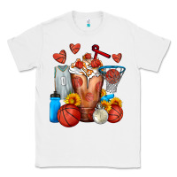 White Basketball Sunflower Frappe Classic Tee - FaDigitalArtStudio