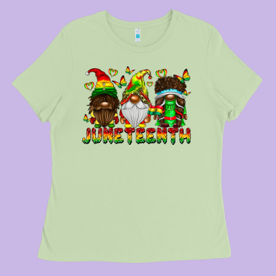 June Teenth Gnomes Ladies Tee Designed By Cowhidedigitalart
