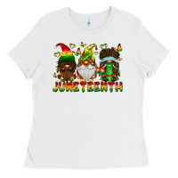 White June Teenth Gnomes Ladies Tee - CowhideDigitalArt