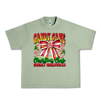 Oil Green Candy Cane Christmas Club Urban Heavy Tee - CowhideDigitalArt