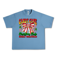 Pebble Blue Candy Cane Christmas Club Urban Heavy Tee - CowhideDigitalArt