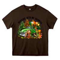 Chocolate Brown St. Patricks Day hanging with my gnomies Heavy Core Tee - FaDigitalArtStudio