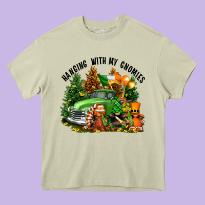 St. Patricks Day Hanging With My Gnomies Heavy Core Tee Designed By Fadigitalartstudio