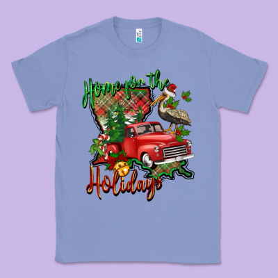 Home For The Holidays Louisiana Classic Tee Designed By Barkaloodesign