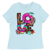 Baby Blue Love Summer Ladies Tee - CowhideDigitalArt
