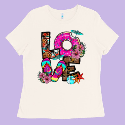 Love Summer Ladies Tee Designed By Cowhidedigitalart