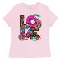 Bubblegum Pink Love Summer Ladies Tee - CowhideDigitalArt