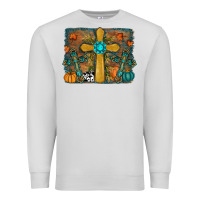 Dove Grey fall cross Premium Sweatshirt - RanaPortraitStore