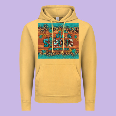 She Is Strong Gemstone Sunflower Leopard Vintage Hoodie Designed By Artiststas