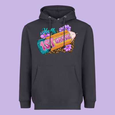 Hello 1st Grade Heavyweight Hoodie Designed By Ranaportraitstore