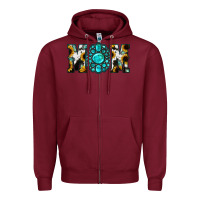 Burgundy Sunflower Cowhide Turquoise Gemstone Mom Zipper Hoodie - Jasminsmagicworld