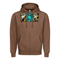 Chestnut Sunflower Cowhide Turquoise Gemstone Mom Zipper Hoodie - Jasminsmagicworld