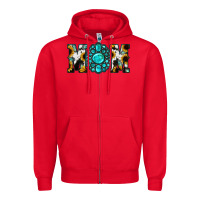 Red Sunflower Cowhide Turquoise Gemstone Mom Zipper Hoodie - Jasminsmagicworld