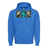 True Royal Sunflower Cowhide Turquoise Gemstone Mom Zipper Hoodie - Jasminsmagicworld