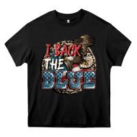 Black I back the blue Heavy Core Tee - FaDigitalArtStudio