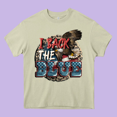 I Back The Blue Heavy Core Tee Designed By Fadigitalartstudio