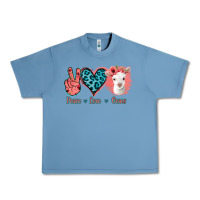 Pebble Blue Peace Love Goats Urban Heavy Tee - Jasminsmagicworld