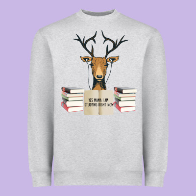 Yes Mama I Am Studying Right Now, Deer Heavyweight Sweatshirt Designed By Bettercallsaul