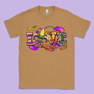 Love Mardi Gras Classic Tee Designed By Fadigitalartstudio