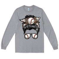 Heather Grey baseball mom Long Sleeve Tee - RacoonDesign