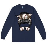 Navy baseball mom Long Sleeve Tee - RacoonDesign