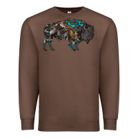 Chestnut cowhide bison Premium Sweatshirt - RanaPortraitStore
