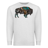Oatmeal Heather cowhide bison Premium Sweatshirt - RanaPortraitStore