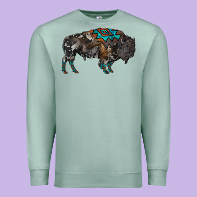 Cowhide Bison Premium Sweatshirt Designed By Ranaportraitstore