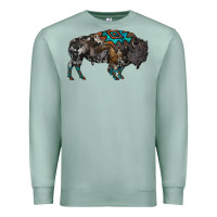 Seafoam cowhide bison Premium Sweatshirt - RanaPortraitStore