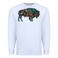 White cowhide bison Premium Sweatshirt - RanaPortraitStore