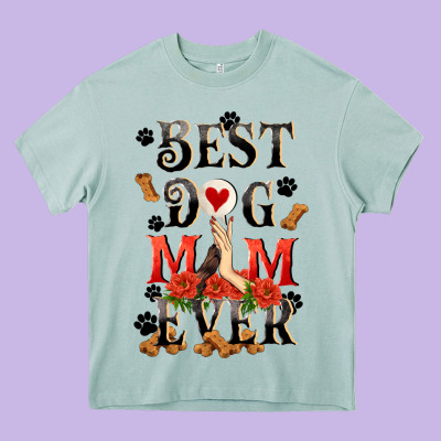 Best Dog Mom Ever Mother's Day Heavy Core Tee Designed By Fadigitalartstudio