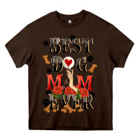 Chocolate Brown Best dog mom ever Mother's Day Heavy Core Tee - FaDigitalArtStudio