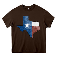Chocolate Brown Texas Watercolor Map Heavy Core Tee - Jasminsmagicworld