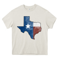 Cream Texas Watercolor Map Heavy Core Tee - Jasminsmagicworld