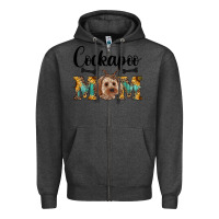 Charcoal Heather cockapoo mom western Zipper Hoodie - RanaPortraitStore
