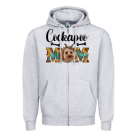 Heather Grey cockapoo mom western Zipper Hoodie - RanaPortraitStore