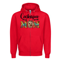 Red cockapoo mom western Zipper Hoodie - RanaPortraitStore