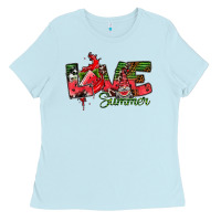 Baby Blue Love Summer Ladies Tee - CowhideDigitalArt