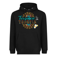 Black turquoise gemstone and taquila Heavyweight Hoodie - RanaPortraitStore