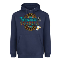 Navy turquoise gemstone and taquila Heavyweight Hoodie - RanaPortraitStore