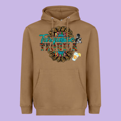 Turquoise Gemstone And Taquila Heavyweight Hoodie Designed By Ranaportraitstore