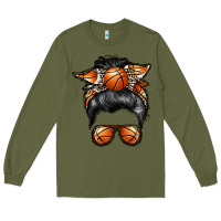 Army Green basketball mom Long Sleeve Tee - RacoonDesign