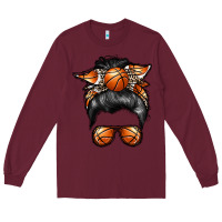 Burgundy basketball mom Long Sleeve Tee - RacoonDesign