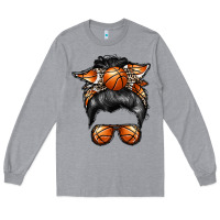 Heather Grey basketball mom Long Sleeve Tee - RacoonDesign