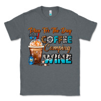 Charcoal Heather Plan For The Day Coffee Camping Wine Frappe Coffee Classic Tee - FaDigitalArtStudio