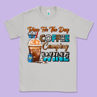 Plan For The Day Coffee Camping Wine Frappe Coffee Classic Tee Designed By Fadigitalartstudio