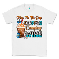 White Plan For The Day Coffee Camping Wine Frappe Coffee Classic Tee - FaDigitalArtStudio