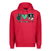 Cardinal Peace Love Border Collie Premium Hoodie - Jasminsmagicworld