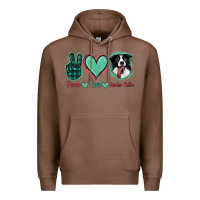 Chestnut Peace Love Border Collie Premium Hoodie - Jasminsmagicworld