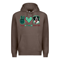 Coffee Peace Love Border Collie Premium Hoodie - Jasminsmagicworld
